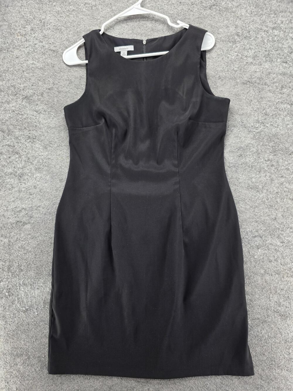 Dressbarn Dress Womens 10 Black Sheath Knee Length Sleeveless Zip Workwear
